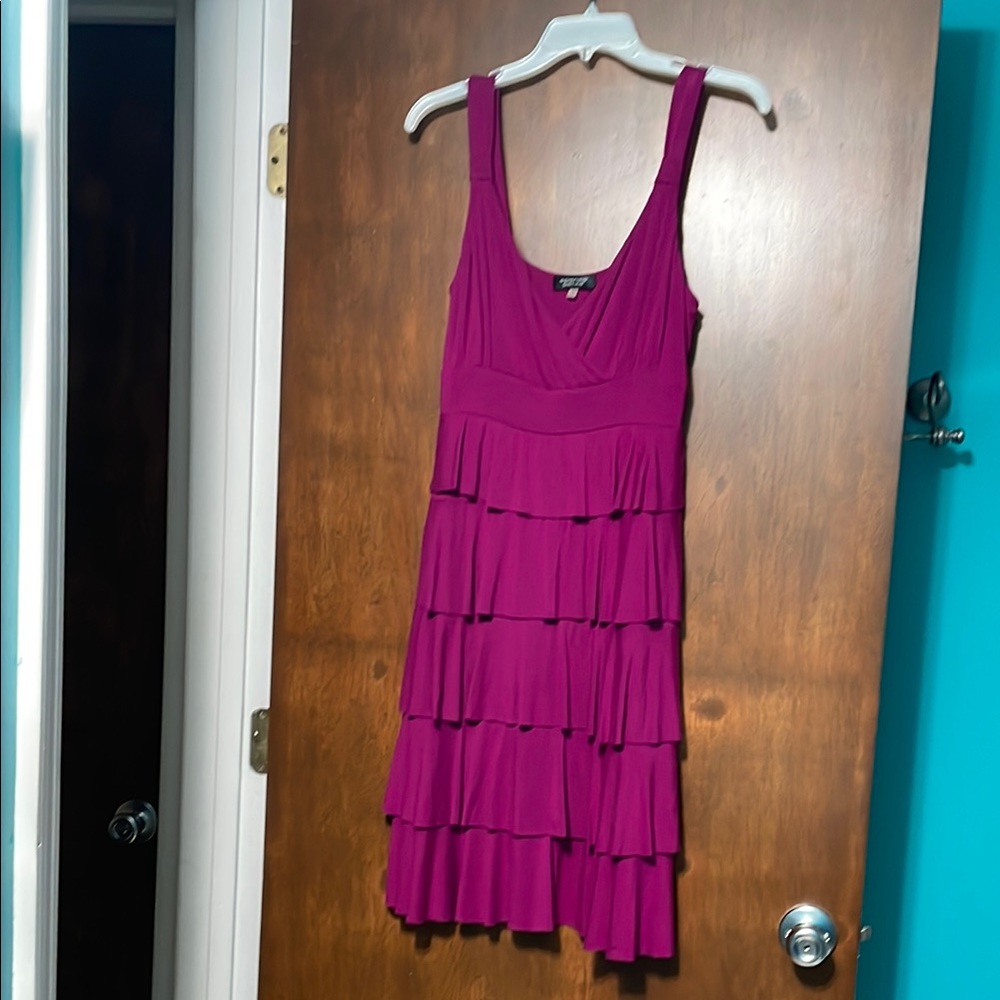 Fun Spense Fuchsia Tiered Sundress